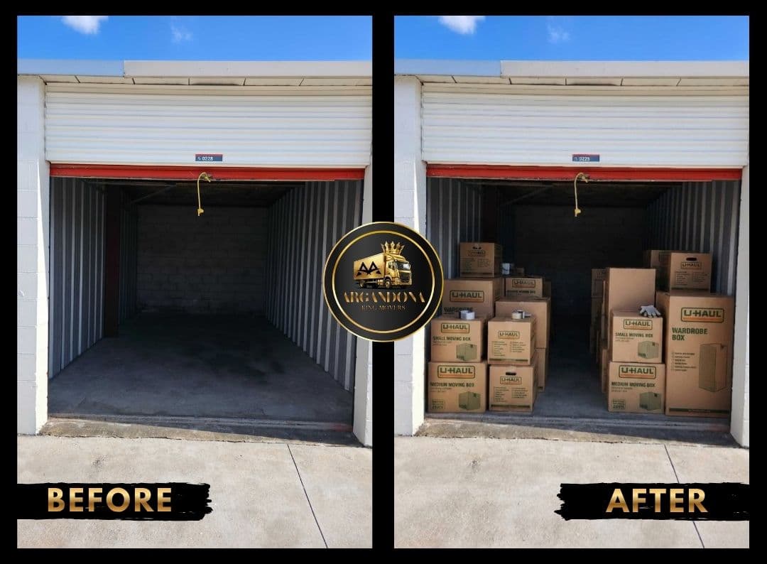 Before and after storage unit loading by ARGANDONA KING MOVERS